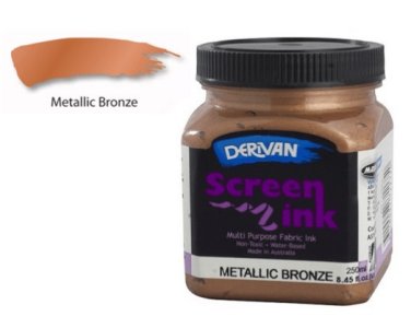 Bronze Screen Ink Derivan (Fabric) 250ml