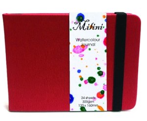 Milini Watercolour Journal Red 300gsm Milini Watercolour Journal Red 300gsm