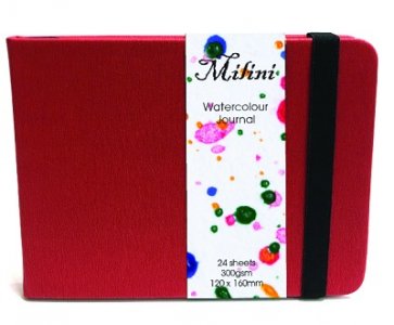 Milini Watercolour Journal Red 300gsm