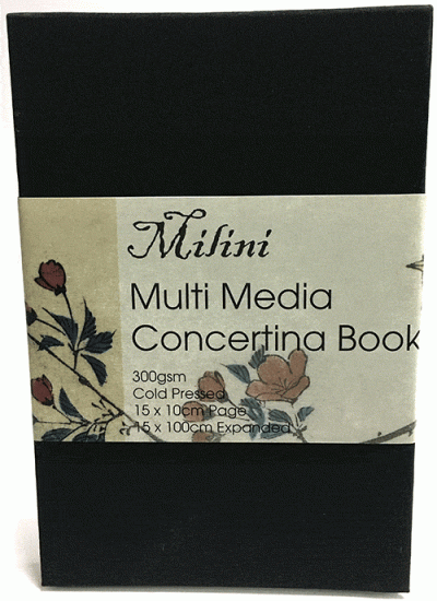 Milini Multi Media Concertina Book 10x15cm 300gsm CP - Click Image to Close