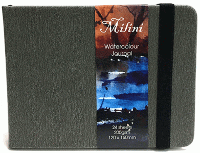 Milini Watercolour Journal Grey 300gsm