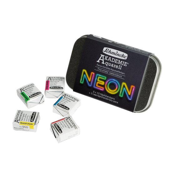Akadamie Metal Neon Set 5 X 1/2 Pans - Click Image to Close
