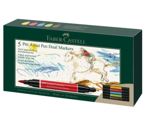 PITT Artist Pen Dual Marker wallet of 5