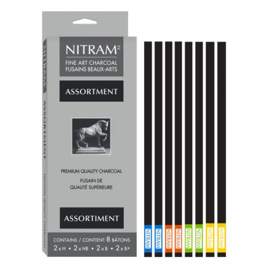 Nitram Assortment Charcoal (8 Sticks) - Click Image to Close