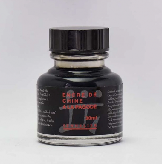 Pagode Black Sennelier Encre Indian Ink 30ml - Click Image to Close
