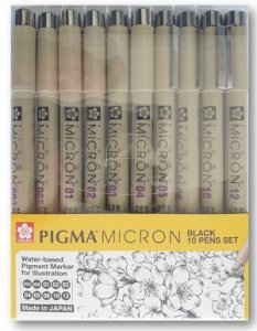Pigma Micron Black Set 10