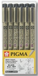 Pigma Micron Black Set 6