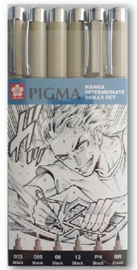 Pigma Micron Manga Intermediate Skill Set 6 - Click Image to Close