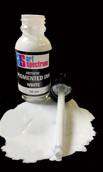 White As Pigmented Ink 500ml - Click Image to Close