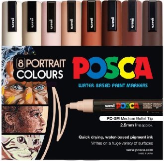POSCA PC-5M Medium Portrait Set 8