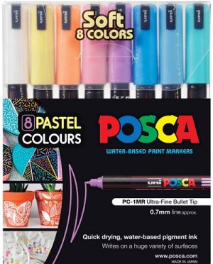 POSCA PC-1MR Ultrafine Pastel Set 8