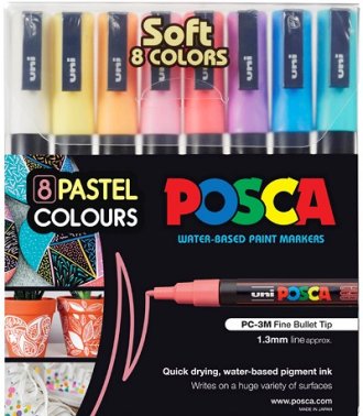 POSCA PC-3M Fine Pastel Set 8