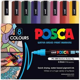 POSCA PC-5M Medium Dark Set 8