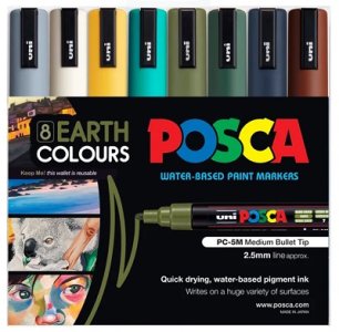 POSCA PC-5M Medium Earth Set 8