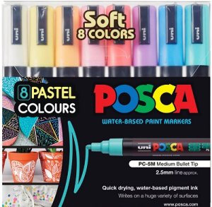 POSCA PC-5M Medium Pastel Set 8