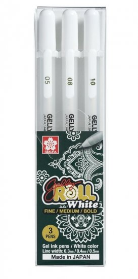 Sakura Gelly Roll White Gel Pen 10 Bold - Click Image to Close
