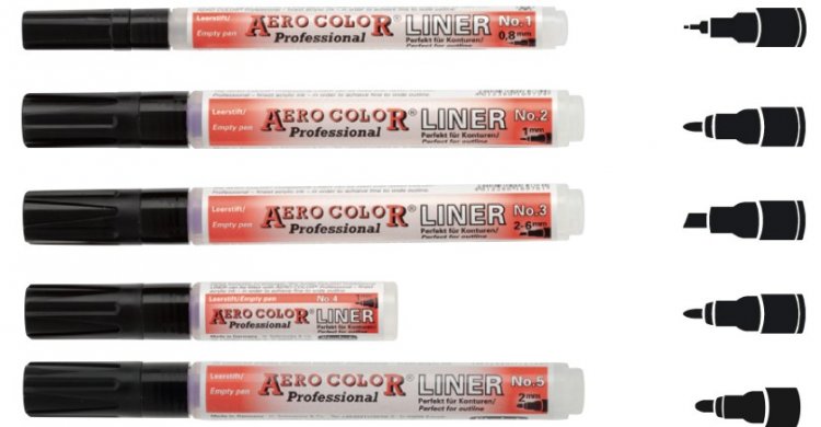 Aerocolor Liner No.3 2-6mm Chisel Tip - Click Image to Close