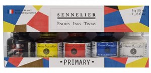 Sennelier Encre Primary Colour Set 5 x 30ml  Sennelier Encre Primary Colour Set 5 x 30ml