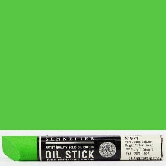 Bright Yellow Green Sennelier Paint Stick Regular S1 - Click Image to Close