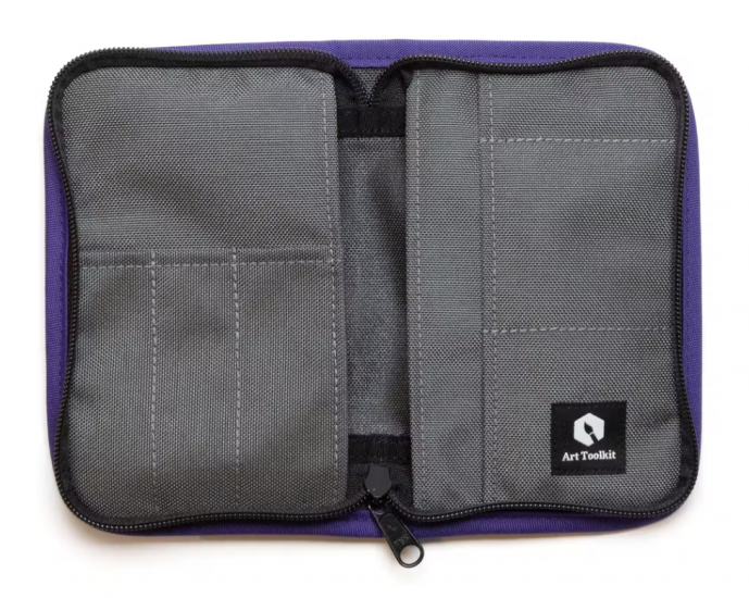 Art Toolkit Pocket Cover Grey with Purple Trim - Click Image to Close