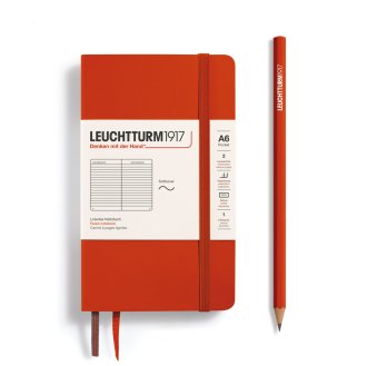 Leuchtturm Notebook SC Pocket A6 123p Ruled Fox Red