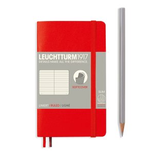 Leuchtturm Notebook HC Pocket A6 187p Ruled Red
