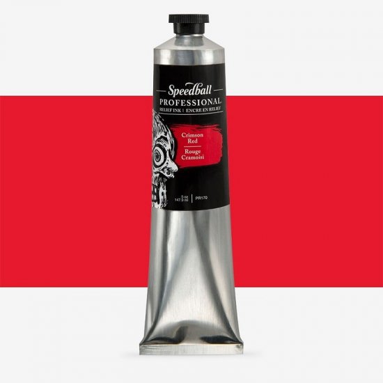 Crimson Red Speedball Professional Relief Ink 148ml (5oz) - Click Image to Close