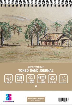 Sand Toned Journal A4 250gsm 40sh Art Spectrum  Sand Toned Journal A4 250gsm 40sh Art Spectrum