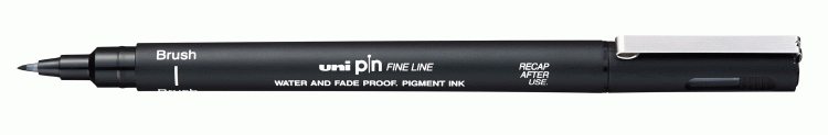 Uni Pin Brush Pen Black - Click Image to Close