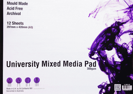 University Mixed Media Pad 300gsm A3