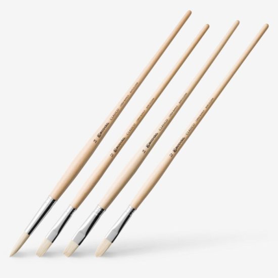 8950 Escoda Clasico White Chungking Hog Set of 4 - Click Image to Close