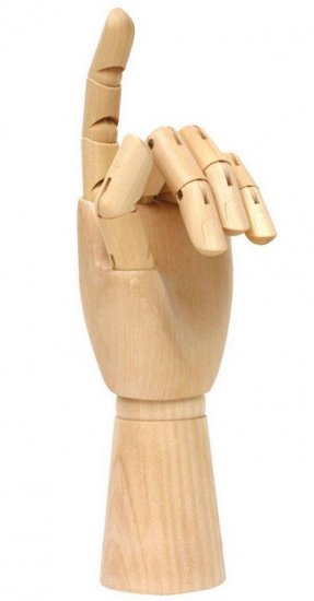 Wooden Hand 12" (Left) - Click Image to Close