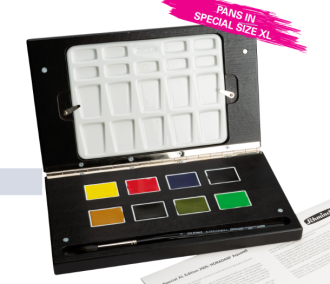Schmincke W/C Wooden box 8 x XL-pans