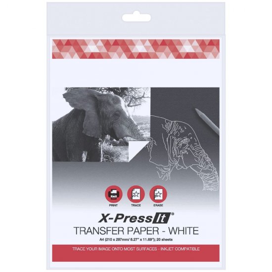 White Transfer Paper A4 Xpress (20pk) - Click Image to Close