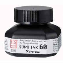 Zig Kuretake Black Sumi Ink 60ml