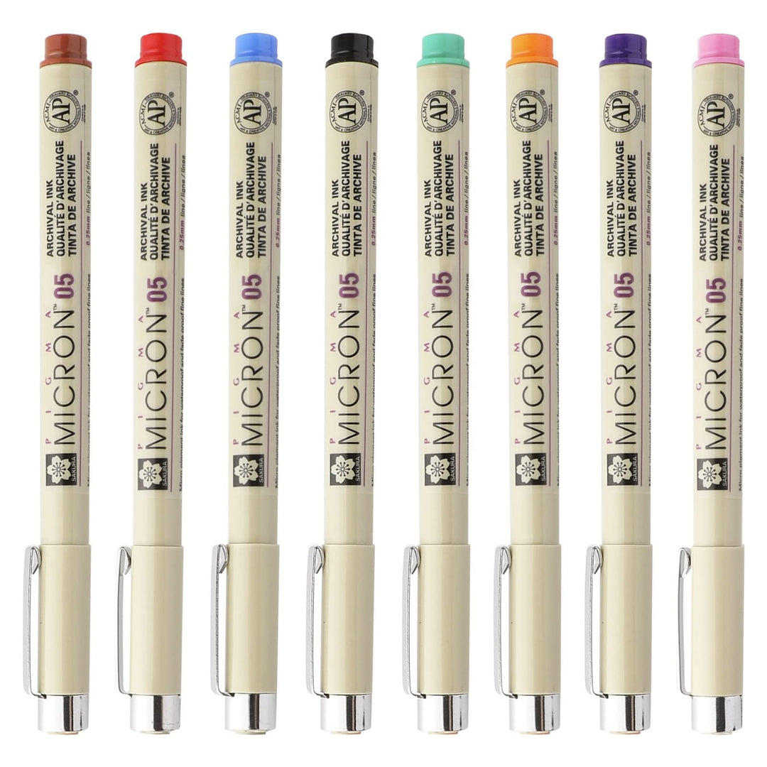 Pigma Micron 05 Pen Colour set 8
