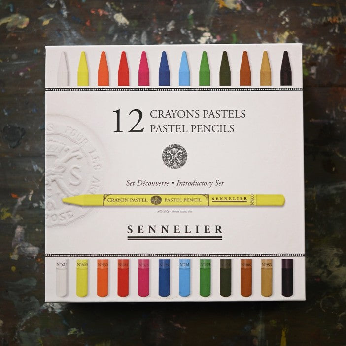 Sennelier Set of 12 Assorted Pastel Pencils + 12 Empty Slots