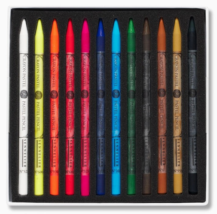 Sennelier Set of 12 Assorted Pastel Pencils + 12 Empty Slots