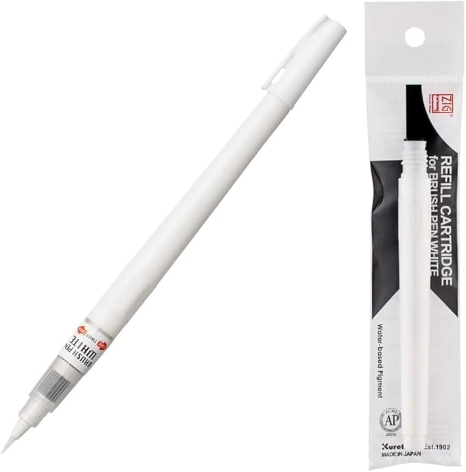 Zig Calligraphy Brush Pen White Refill