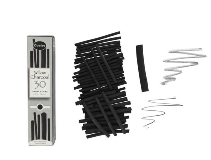 Coates Willow Charcoal Short Sticks (Box 30)