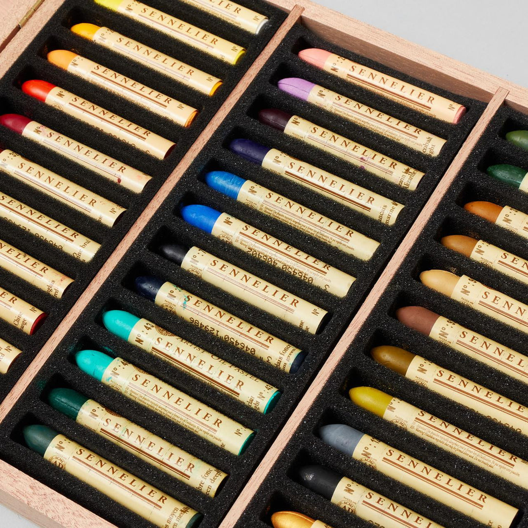 Sennelier Artist Oil Pastels Set 36 Wooden Box