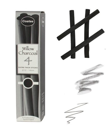 Coates Willow Charcoal Extra Thick (Box 4)