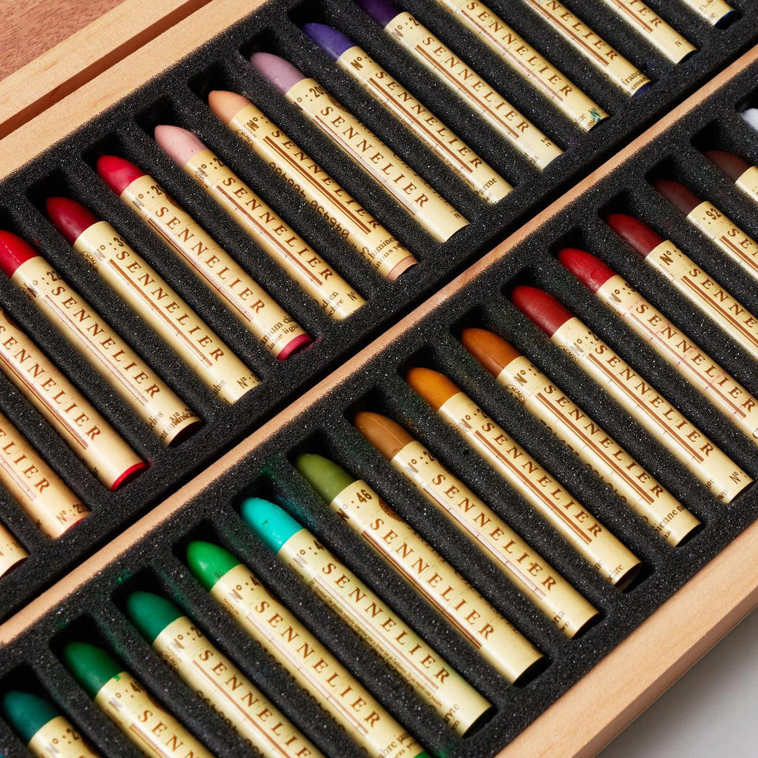 Sennelier Artist Oil Pastels Set 50 Wooden Box