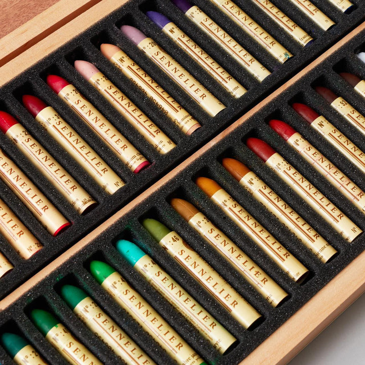 Sennelier Artist Oil Pastels Set 50 Wooden Box