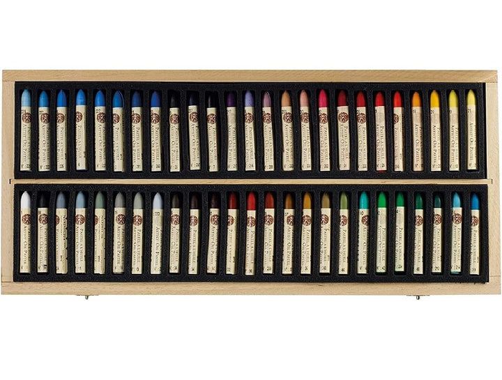 Sennelier Artist Oil Pastels Set 50 Wooden Box