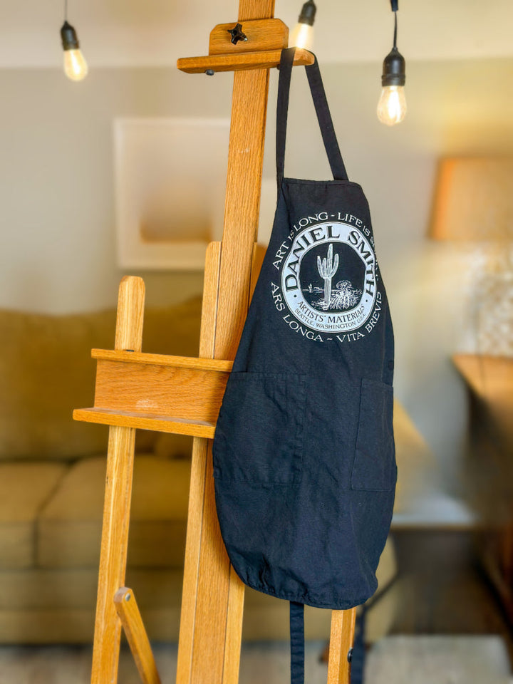 DANIEL SMITH Black Cotton Apron with Logo, 8oz