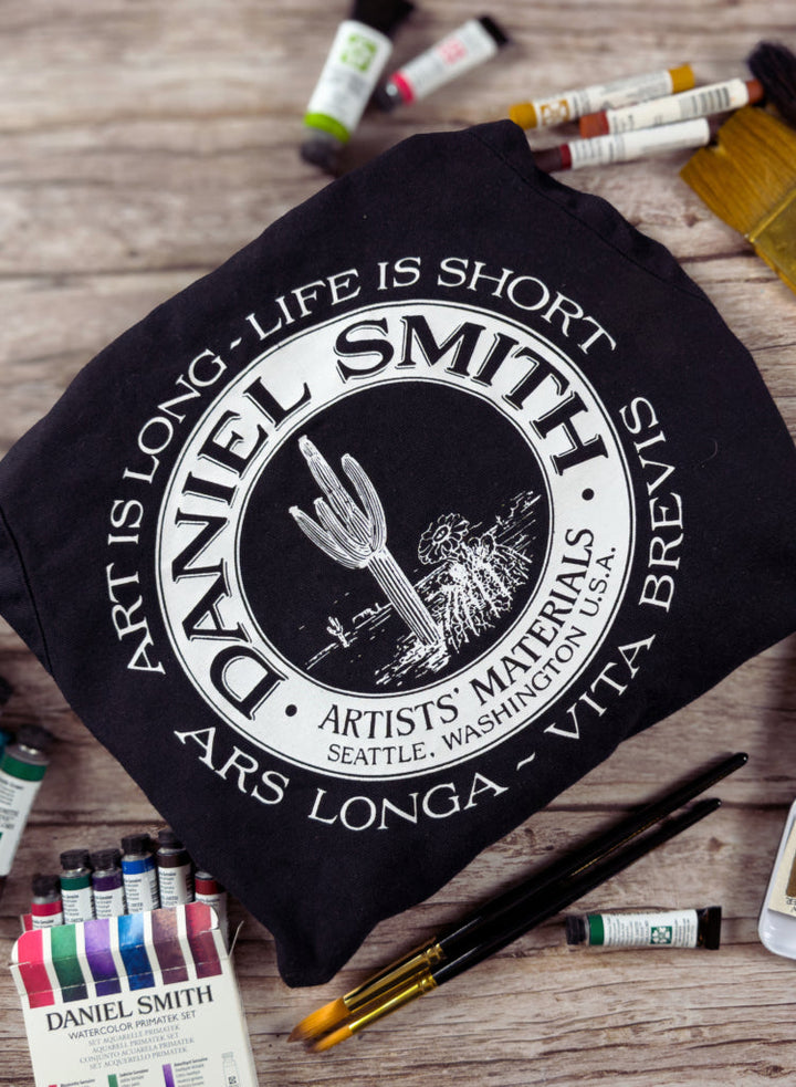 DANIEL SMITH Black Cotton Apron with Logo, 8oz