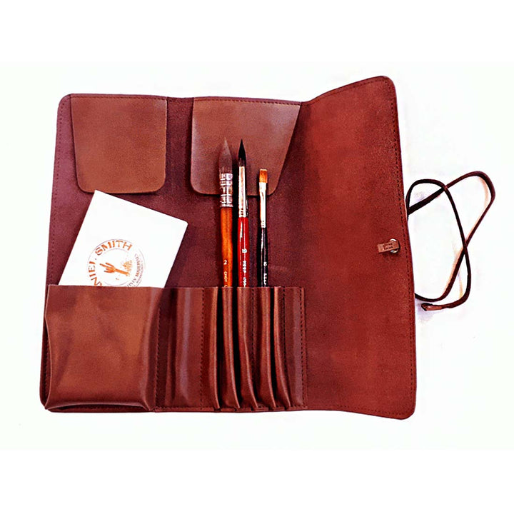 Neef Leather Brush Wallet Brown