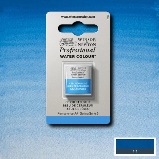 Cerulean Blue S3 Winsor &amp; Newton 1/2 Pan