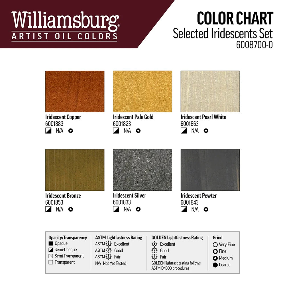 WILLIAMSBURG OIL SELECTED IRIDESCENTS SET